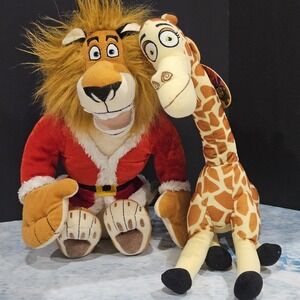 DreamWorks Madagascar Plush Bundle Melman Giraffe NWT Alex Lion
